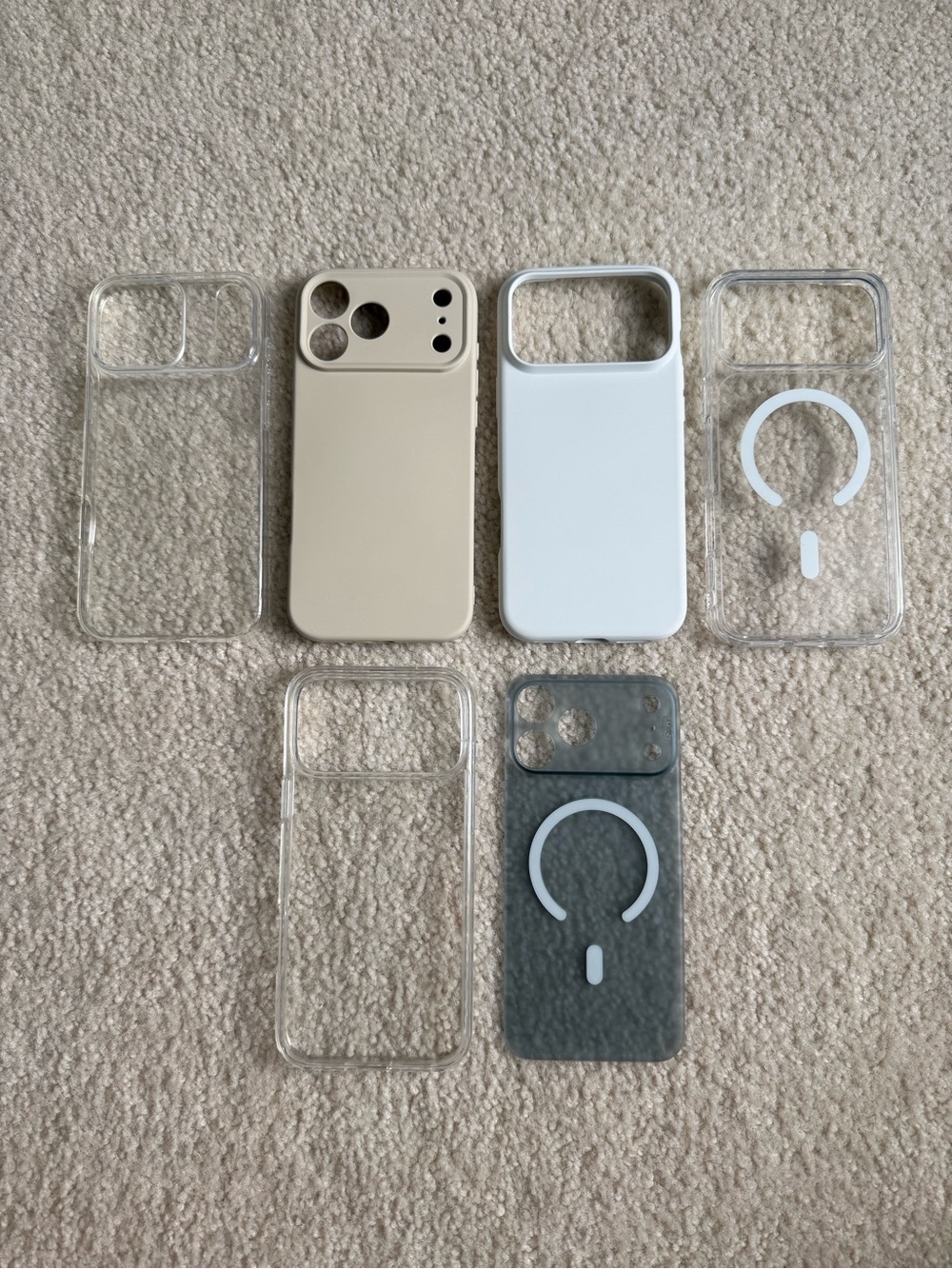 iPhone 17 Pro Max Case Bundle in Beige, White, Clear, and Gray
